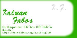 kalman fabos business card